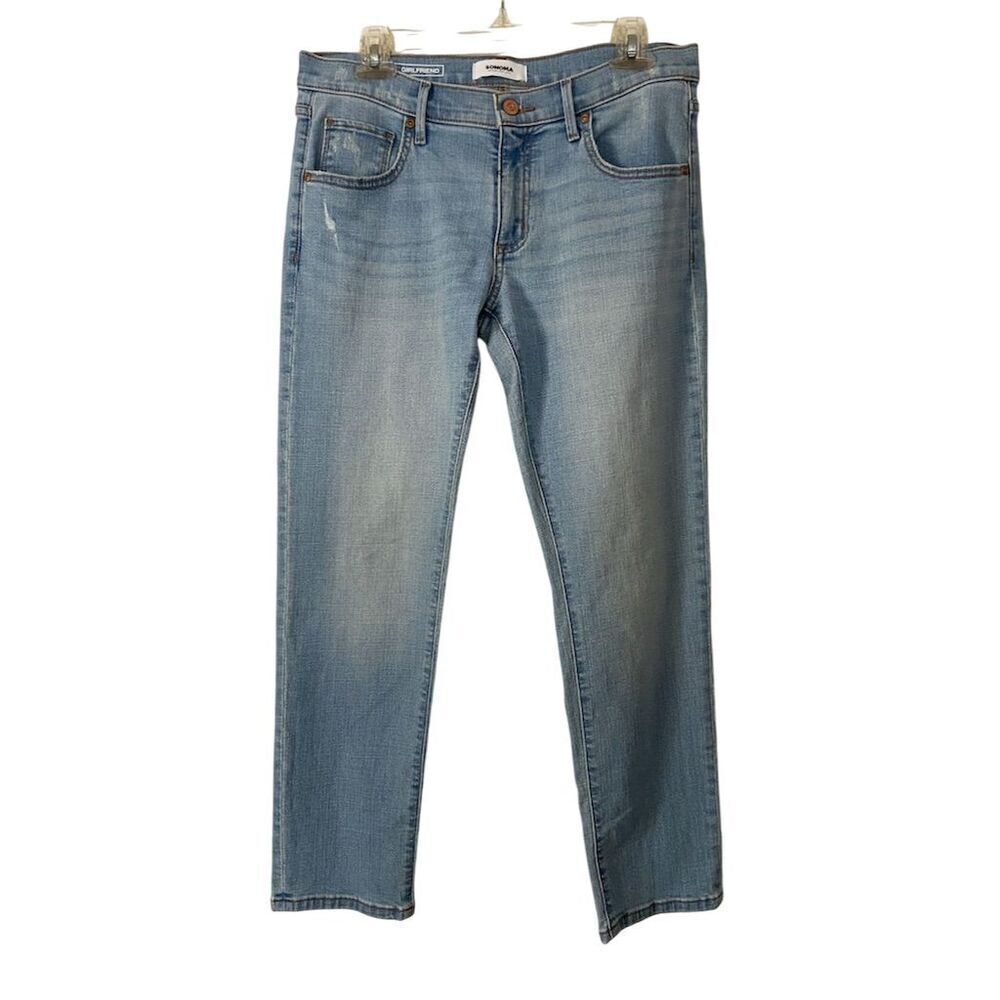Sonoma Girlfriend Jeans Blue Light Wash Relaxed Fit Size 4